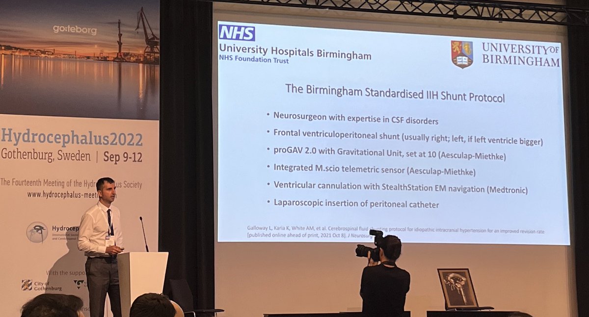 MazByrne's tweet photo. Mr Georgios Tsermoulas, Consultant Neurosurgeon @UHBNeurosurgery presenting Telemetric ICP measurement with the @MIETHKE M.scio in clinical practice at #Hydrocephalus2022 
@hydrocephalusso https://t.co/WBRXsApDTX