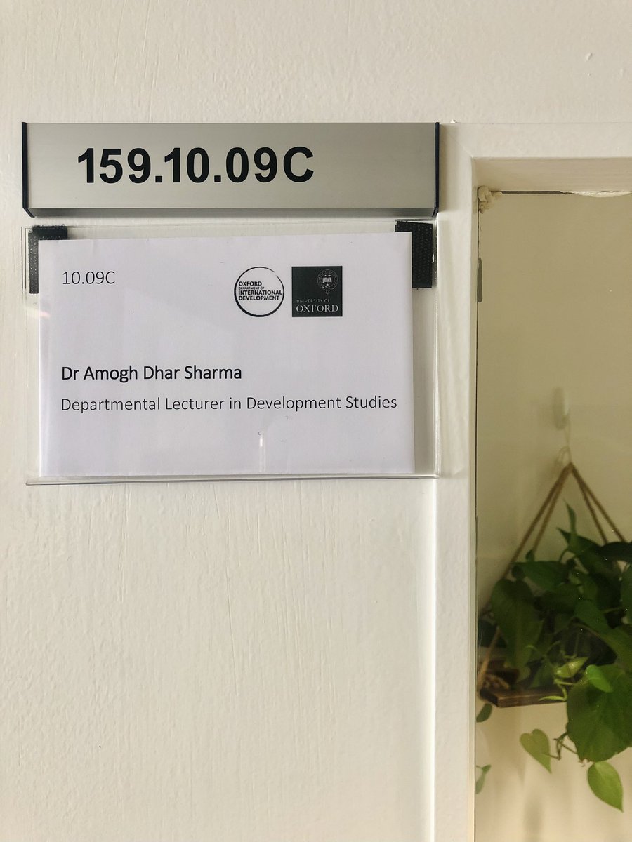 AmoghDS's tweet image. Pleased to share that today I’m starting as a Departmental Lecturer in Development Studies at @ODID_QEH. 

Oddly humbling and a little nerve-wrecking to be teaching on the MPhil programme that first brought me to the UK nearly 9 years back.