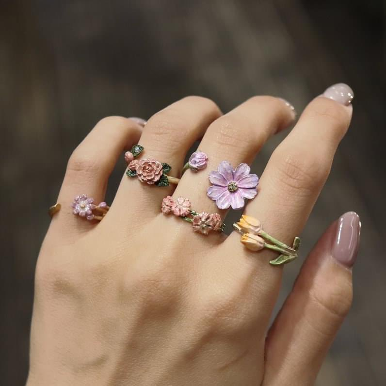 Retro Engagement Ring Rose Flower Decor Aesthetic Ring Men's - Temu