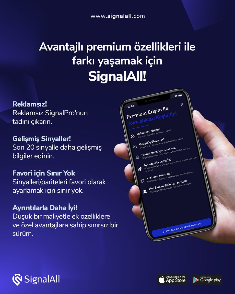 SignalAllTR's tweet photo. Avantajlı premium özellikleri ile farklı yaşamak için SignalAll!
#premium #reklam #finans #reklamsız #sinyal #signalall #haber #dolar #avantajlı https://t.co/Q5BPVOr7M5