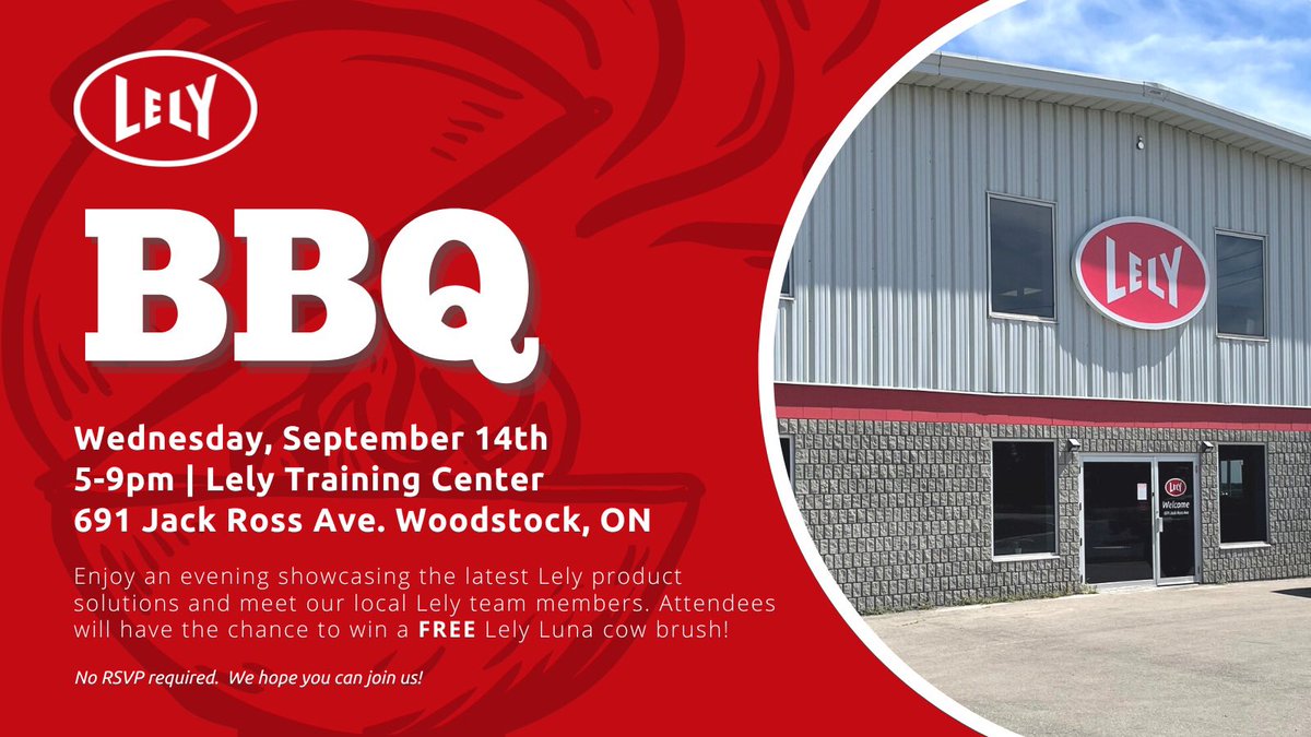 Going to the <a href="/outdoorfarmshow/">Canada's Outdoor Farm Show</a>? Join <a href="/DairyRobot/">Lely North America</a> for dinner after the show on Wednesday. Hope to see you there! #cofs2022 #lely