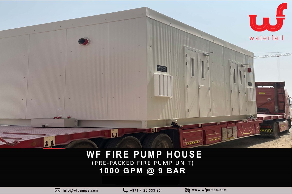 wfpumps's tweet photo. WF Fire Pump House (Pre-packaged fire pump system) designed according to the site &amp; client’s preferences while complying standard requirements of NFPA, UL &amp; FM.

#firepumps #pumphouse #firesafety #fireprotection #nfpa #manufacturing #export #business #international https://t.co/IENre38yFY