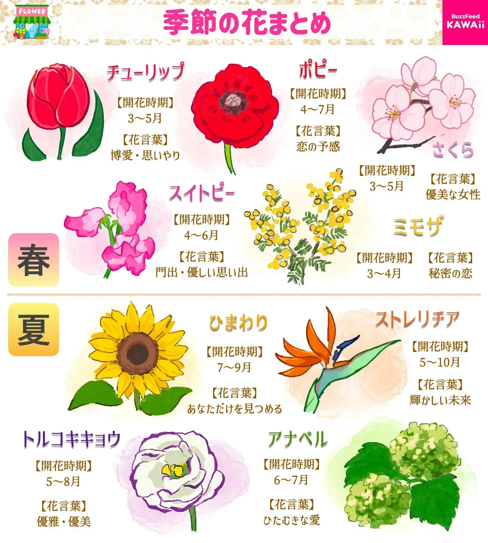 プレゼントやお家に飾るときに参考にしたい【季節の花】をまとめました 🌹 
