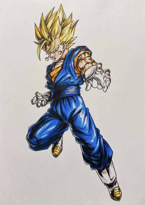 ドラゴンボールレジェンズより、超サイヤ人ベジット模写しました!!今回は背景なしで描きました〜#模写 #ドラゴンボールレジェンズ 
