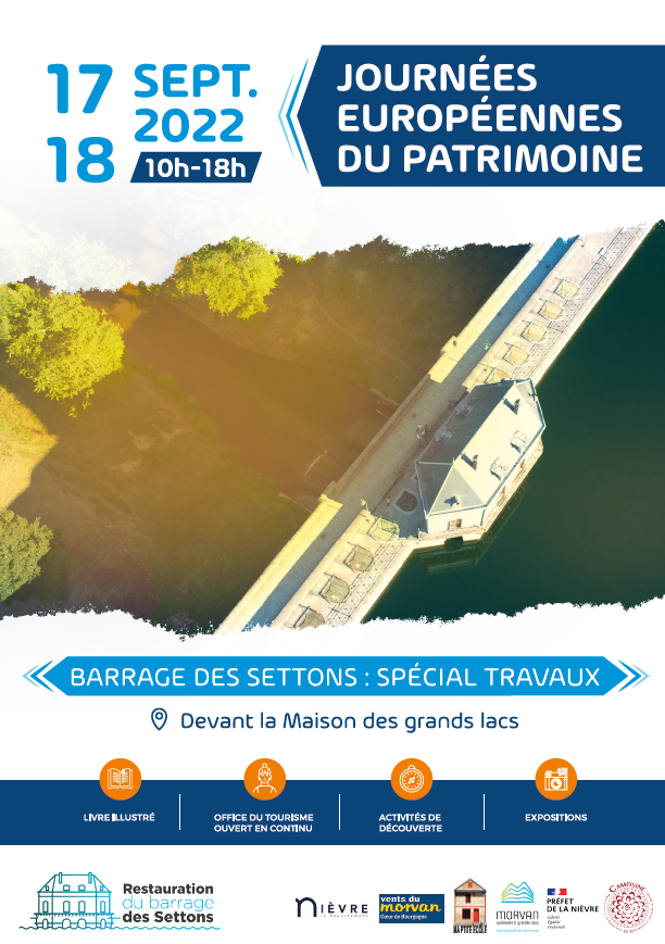 Prefet58's tweet photo. #JEP2022| Visitez le chantier de restauration du barrage des #Settons les 17 et 18 septembre prochains ! #Morvan #Nièvre #Patrimoine https://t.co/zIUGRwDTmD