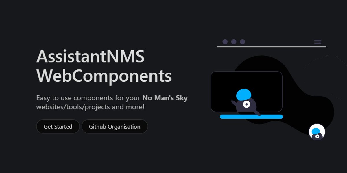 AssistantNMS's tweet photo. We made easy to use WebComponents for your NMS web projects! 🎉. Source code is #opensource 💖. Let us know if you need help getting them working on your projects or have some ideas for future components💪 https://t.co/TvJVOoxntO