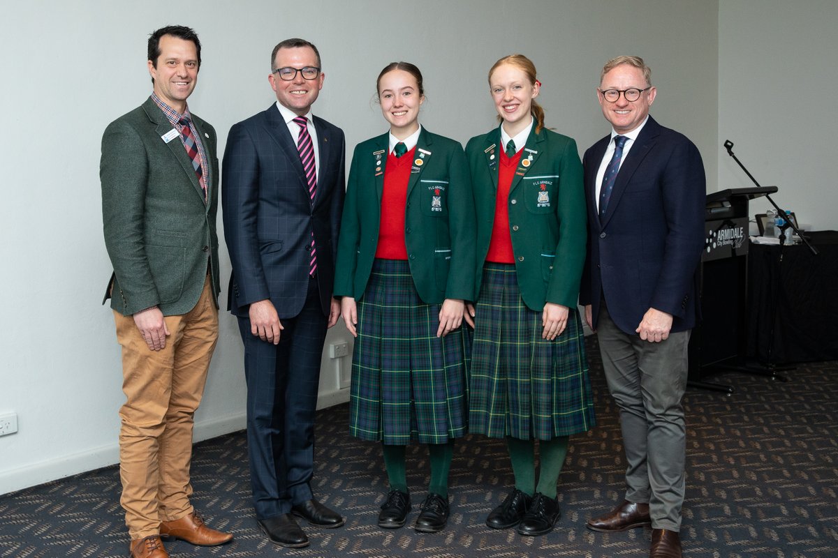PLCArmidale's tweet photo. Our Head of Senior School, Mitchell Clendinning, and our head prefects joined Northern Tablelands MP Adam Marshall to welcome the Minister for Regional Youth, Ben Franklin, to Armidale, at a breakfast meeting last Friday. @adammarshallmp https://t.co/G757nZKpYN