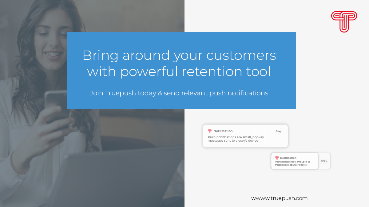 TruepushHQ's tweet photo. Push notifications are a powerful way to get back your users
Join Truepush today & send unlimited push messages
https://t.co/kAh0pezTeJ
#pushnotifications #pushnotifications
#engagement #pushservice #powerful #tools
#webpushnotification #webpush #UserManagement https://t.co/pnhpGY2g4L