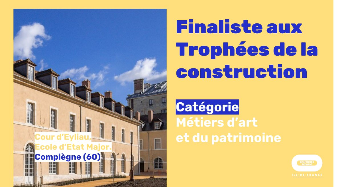 Bouygues_BatIDF's tweet photo. 🏆 Cour d’Eyliau, Ecole d’Etat Major Compiègne : une réhabilitation signée Wilmotte & Associés avec l’Architecte des Bâtiments !
▶️5 bâtiments de logements pour #HistoireEtPatrimoine et 1 résidence séniors pour @LinkCity pour le compte de #Perial
🧐https://t.co/mgnRn913Ok https://t.co/GCaOU5rUQn