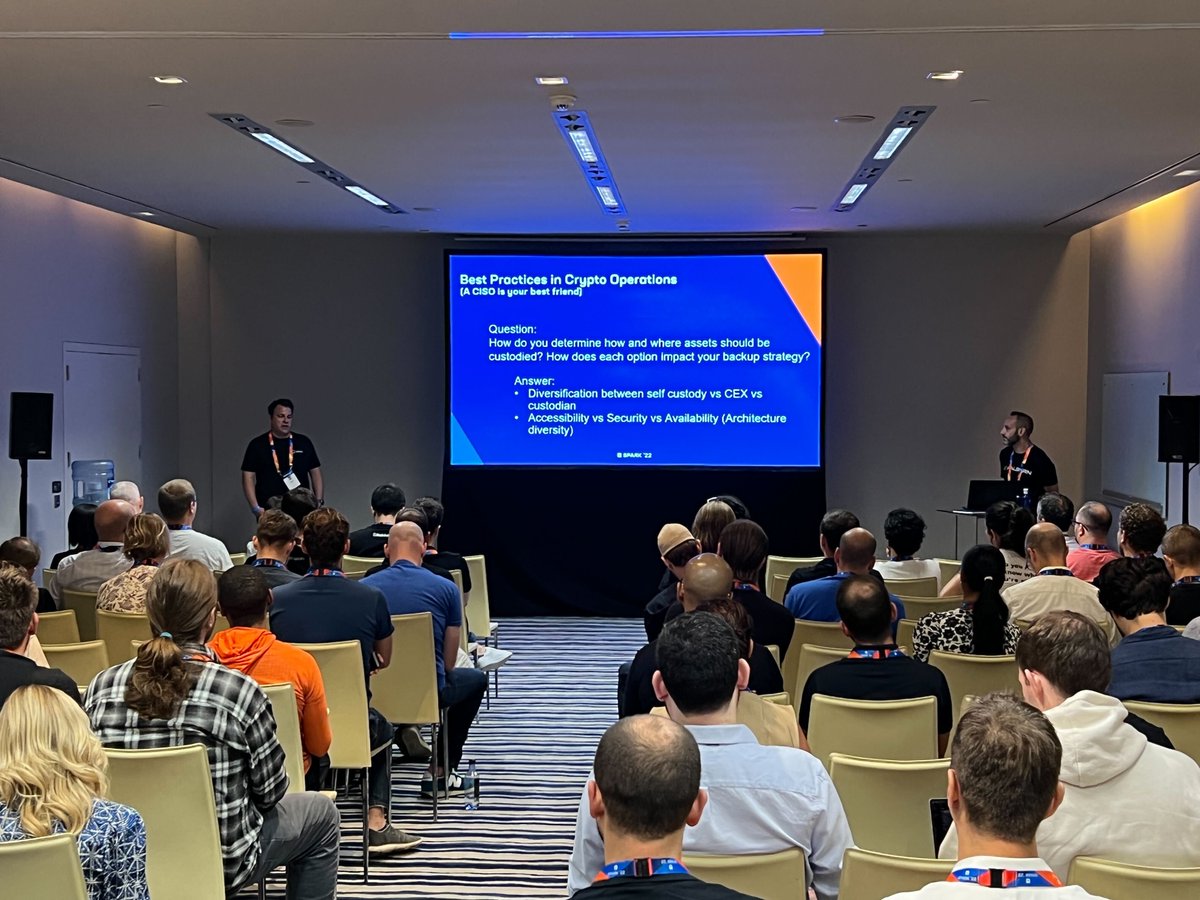 A big thank you to all who attended the 'Crypto Operations Best Practices: A CISO is Your Best Friend' workshop 🧰 by our COO @dschwed with Joe Mcgrady of @galaxyhq at @FireblocksHQ Spark '22 ✨

#FireblocksSPARK