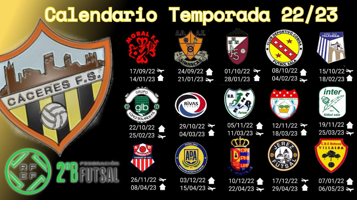 📝TEMPORADA 22/23

Esto empieza ya, aquí tenemos todos nuestros partidos de esta temporada.

Estamos preparados y vamos con todo un año más. ⚽💪🏻

#123CÁCERES 💛🖤