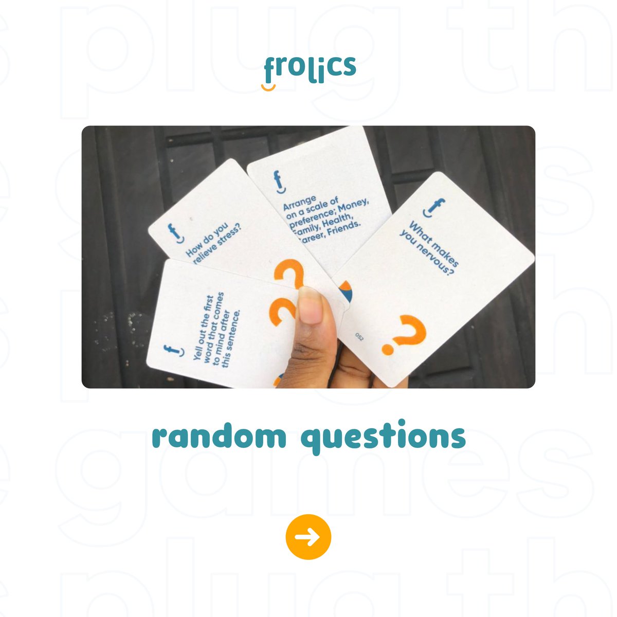 frolics_ng's tweet photo. Product highlight for the week✨

~Random Questions
~Truth Or Dare
~Charades https://t.co/swobVSviN7