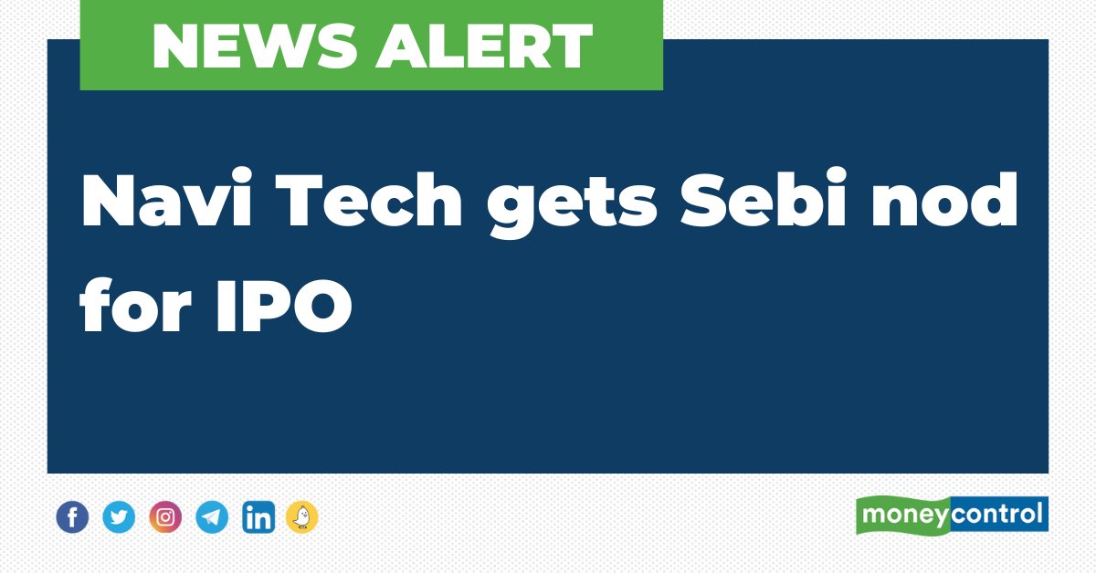 moneycontrolcom's tweet photo. #NewsAlert 🚨 Navi Tech gets Sebi nod for IPO
#NaviTech #IPO #IPOAlert #Sebi https://t.co/3ZHlkQ53pd
