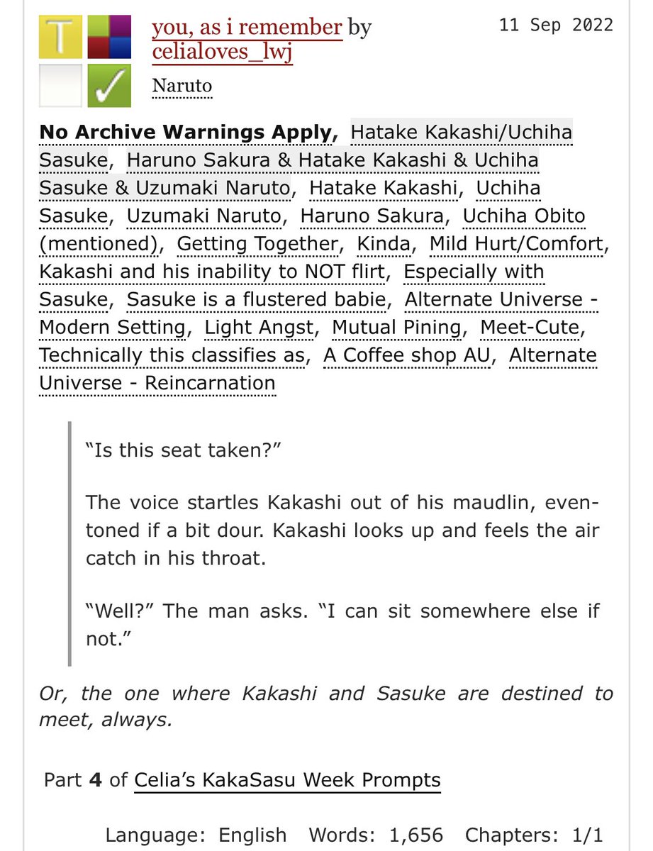 you, as i remember by celialoves_lwj

archiveofourown.org/works/41621772