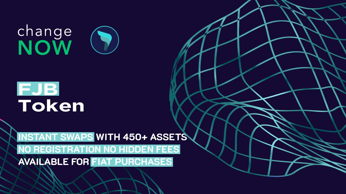 ChangeNOW's tweet photo. $FJB is NOW available for instant swaps!

@OfficialFJBCoin provides security and ownership of data by administering the mechanisms of a trustless, transparent and decentralised system

📍Swap, buy and sell $FJB on ChangeNOW — easy and fast:
https://t.co/YOqGGfcPvD https://t.co/dIN8sbTIiZ