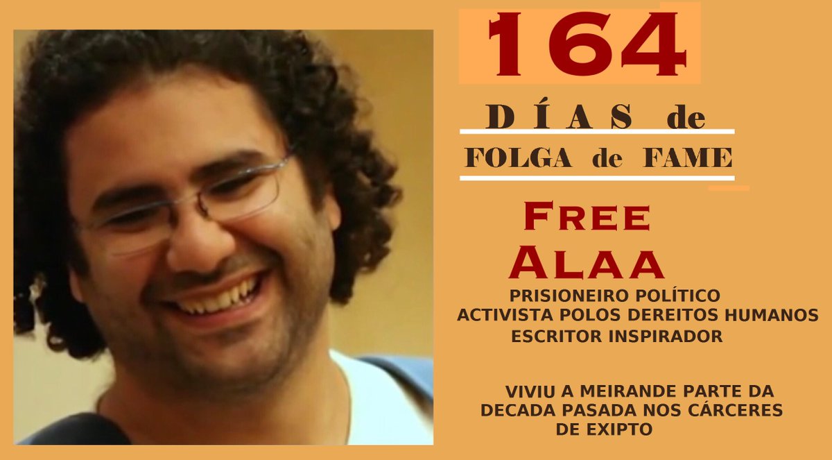 ElenaLibia's tweet image. Nos últimos anos, a ditadura militar en #Exipto deu prioridade á construción de numerosas novas prisións onde encarcerar a máis de 60.000 persoas por motivos políticos

Alaa é un deles e hoxe é a súa 164ª xornada de FOLGA DE FAME

#FreeAlaa
#SaveAlaa
#COP27
@UNHumanRights