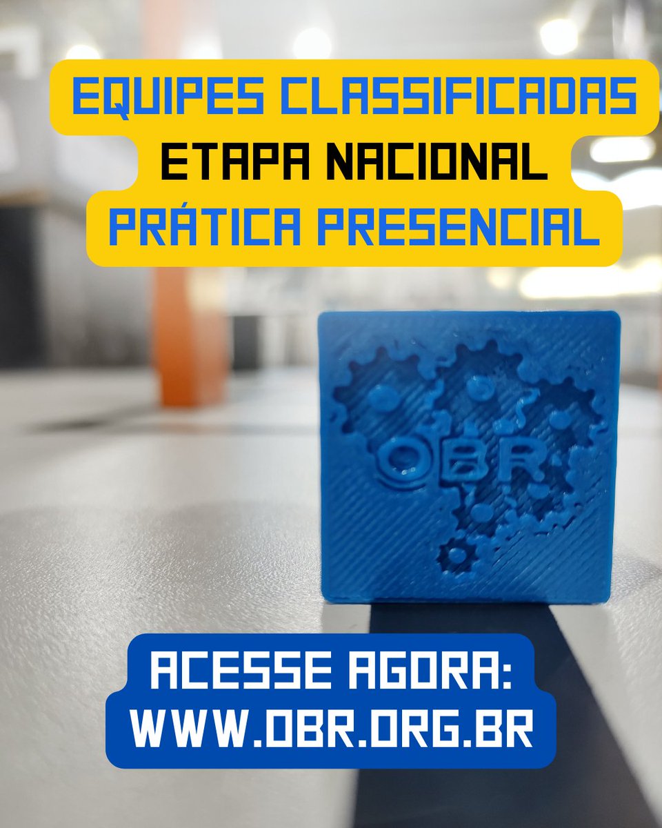 RoboCupBrasil's tweet photo. A lista de equipes classificadas para a Etapa Nacional da Modalidade Prática Presencial da OBR 2022 já está disponível em nosso site!
Parabéns a todos os participantes! 🥰🥰

#obr2022 #olimpiadabrasileiraderobotica #olimpiadascientificas #robocupbrasil #robocupjunior #rescueline https://t.co/DdhNDsQGVz