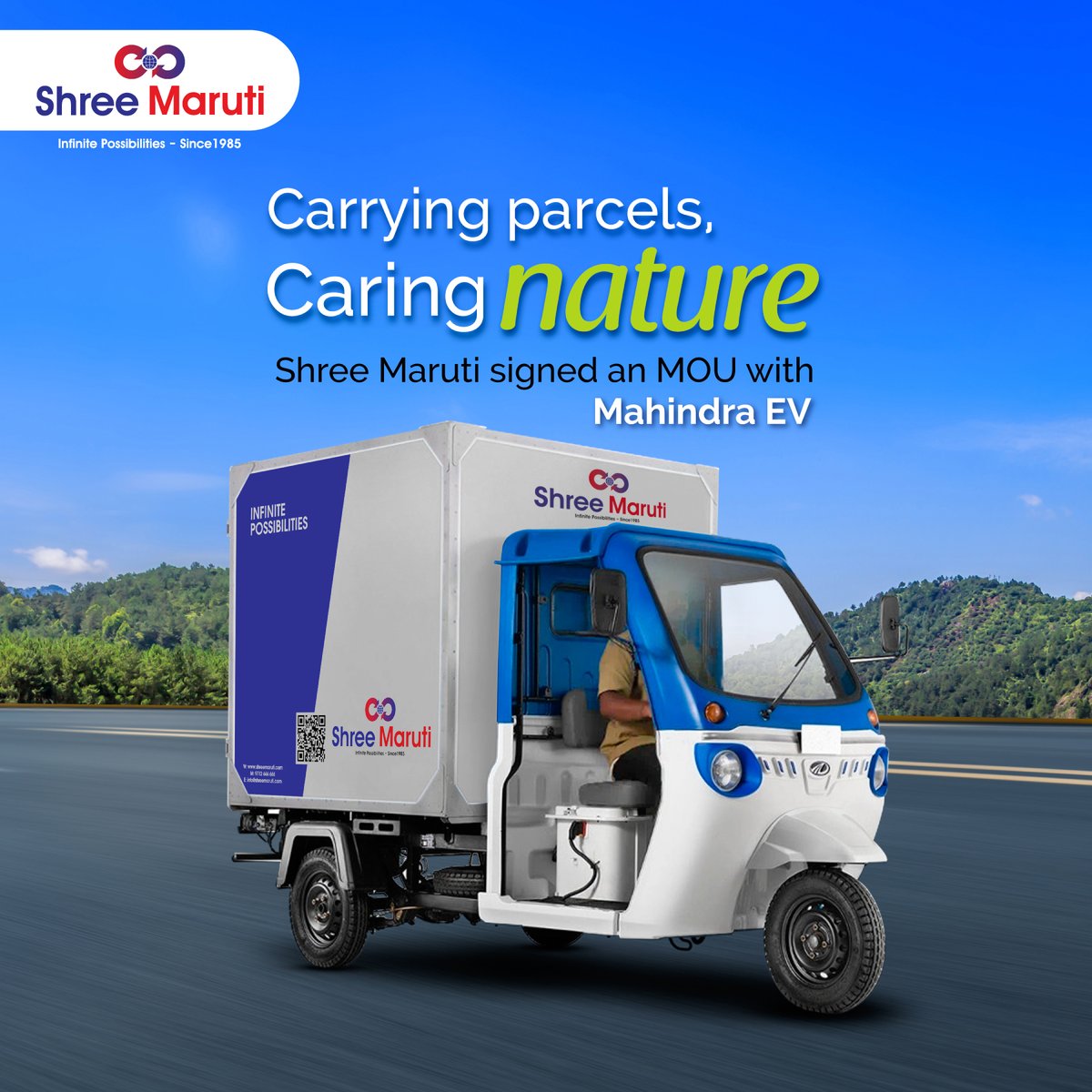 ShreeMaruti_Ind's tweet photo. Carrying parcel while caring for nature! Shree Maruti is determined to reduce carbon footprints with @mahindraelectric
#wespeakdelivery
.
.
.
#pedhbachanewalacourier #environmentalgrowth #evehicles #electricmotors #shreemaruti #sustainable #mahindra #EVs https://t.co/ptEjXdfQdp