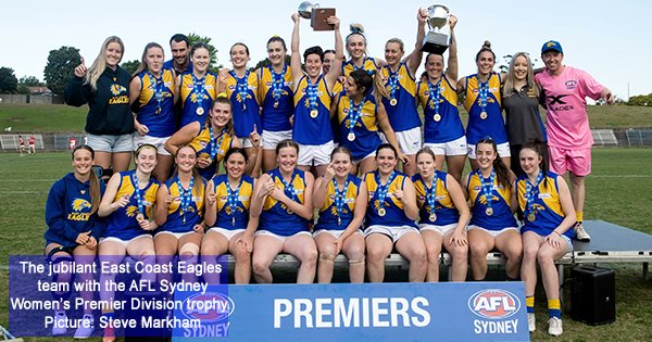 East Coast Eagles Soar finally uncorked the champagne after winning their maiden <a href="/AFLSydney/">AFL Sydney</a> Premier Women’s Division crown in style.

To read here: hillstohawkesbury.com.au/eagles-soar-to…
<a href="/eceagles/">East Coast Eagles</a> #womensdivision #competition #footballclub #FootballClubChallenge