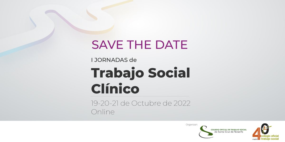 ColegioTSMadrid's tweet photo. Los próximos días 19, 20 y 21 de octubre celebramos las I Jornadas de Trabajo Social Clínico

👉 Recuerda que si estás colegiado/a en cualquier Colegio de Trabajo Social del Estado puedes aprovechar el precio anticipado hasta este jueves 15

🖱️online

ℹ️ https://t.co/gz0hTtxwuR https://t.co/hOfRHXfWkC