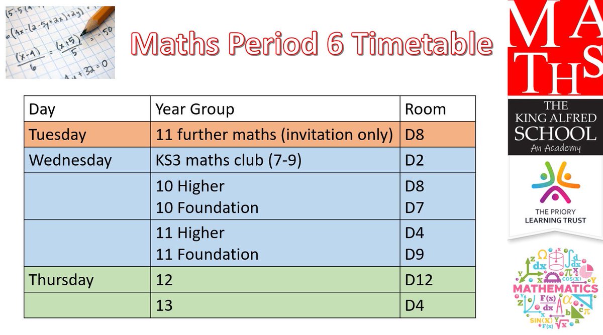 tkasamaths's tweet photo. Please see our after school sessions on offer below. We look forward to seeing our students there! ✏️🔢📘@_TKASA https://t.co/16wKpGcFVe