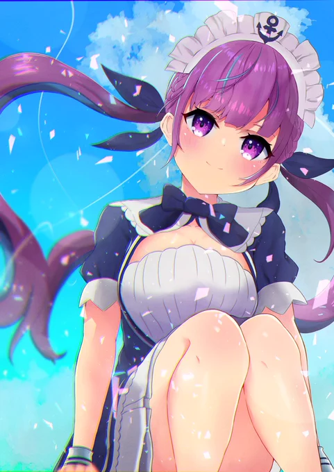 自分の描くあくたん髪の色がどんどんピンクになってく 
