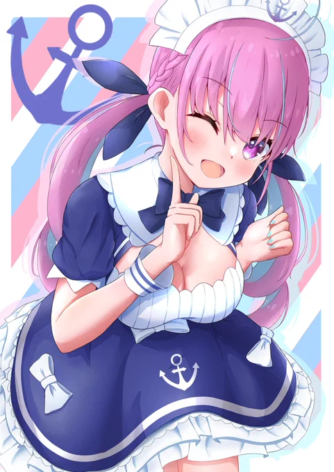自分の描くあくたん髪の色がどんどんピンクになってく 