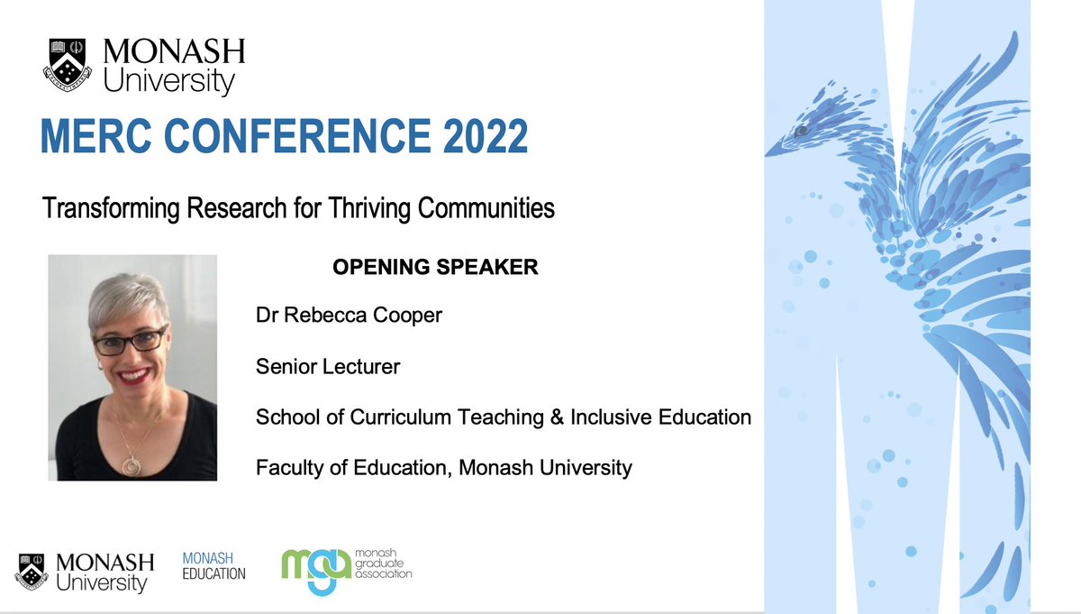 merc_education's tweet photo. #MERCConference2022
Please welcome👏👏Dr Rebecca Cooper
She will join us as a #openingspeaker 🎤🥳
🗓 29th September 2022
📍#savetheplace on your calendar
@MonashEducation https://t.co/S3nQk4iiZH