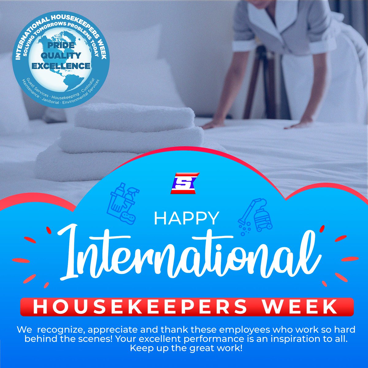 SingaShipPH's tweet photo. It's International Housekeepers and Environmental Services Week! 🎉
Singa Ship Management Phils., Inc. joins this celebration of recognizing the efforts of all our  hard-working custodial staff members! 🎉
#housekeeper #housekeepers #international #internationalhousekeepersweek https://t.co/wjxdbSVcap