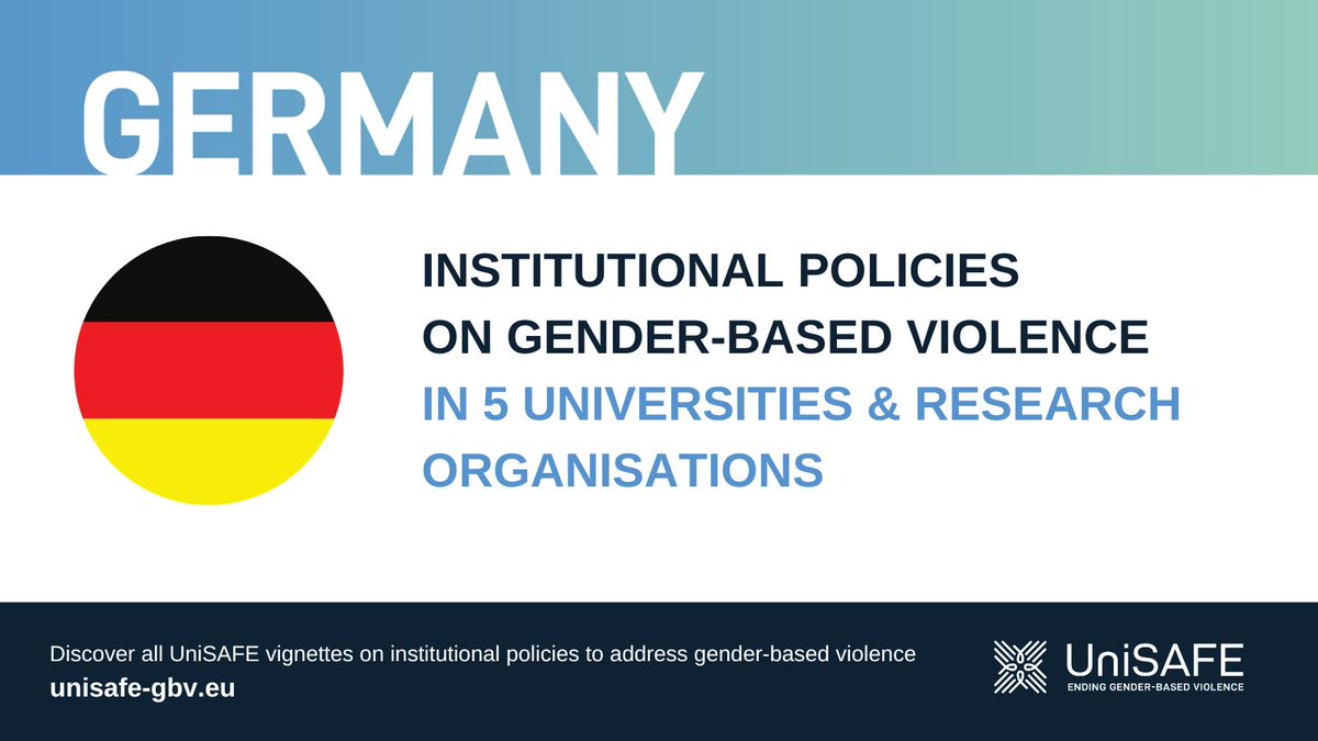 [1/12] Does 🇩🇪 address #GBV in #academia in its laws &amp; policies?👉YES✅
At the federal level, the Equal Treatment Act requires employers, incl. #HEIs, to create a complaint unit for discrimination-related issues. This applies to employees but not students.
unisafe-gbv.eu/european-vigne…