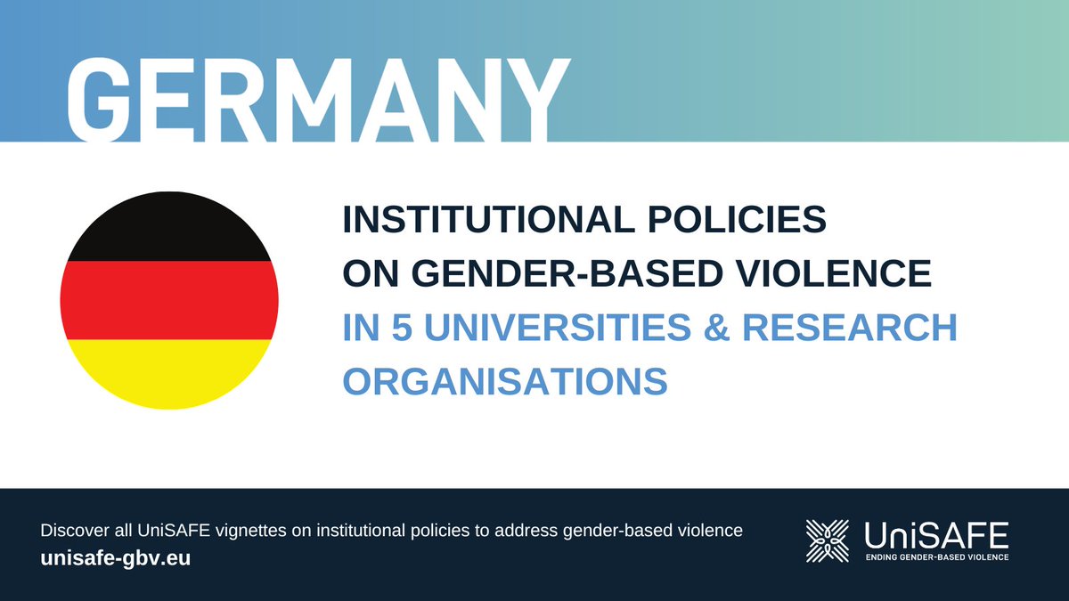 [1/12] Does 🇩🇪 address #GBV in #academia in its laws & policies?👉YES✅ At the federal level, the Equal Treatment Act requires employers, incl. #HEIs, to create a complaint unit for discrimination-related issues. This applies to employees but not students. unisafe-gbv.eu/european-vigne…