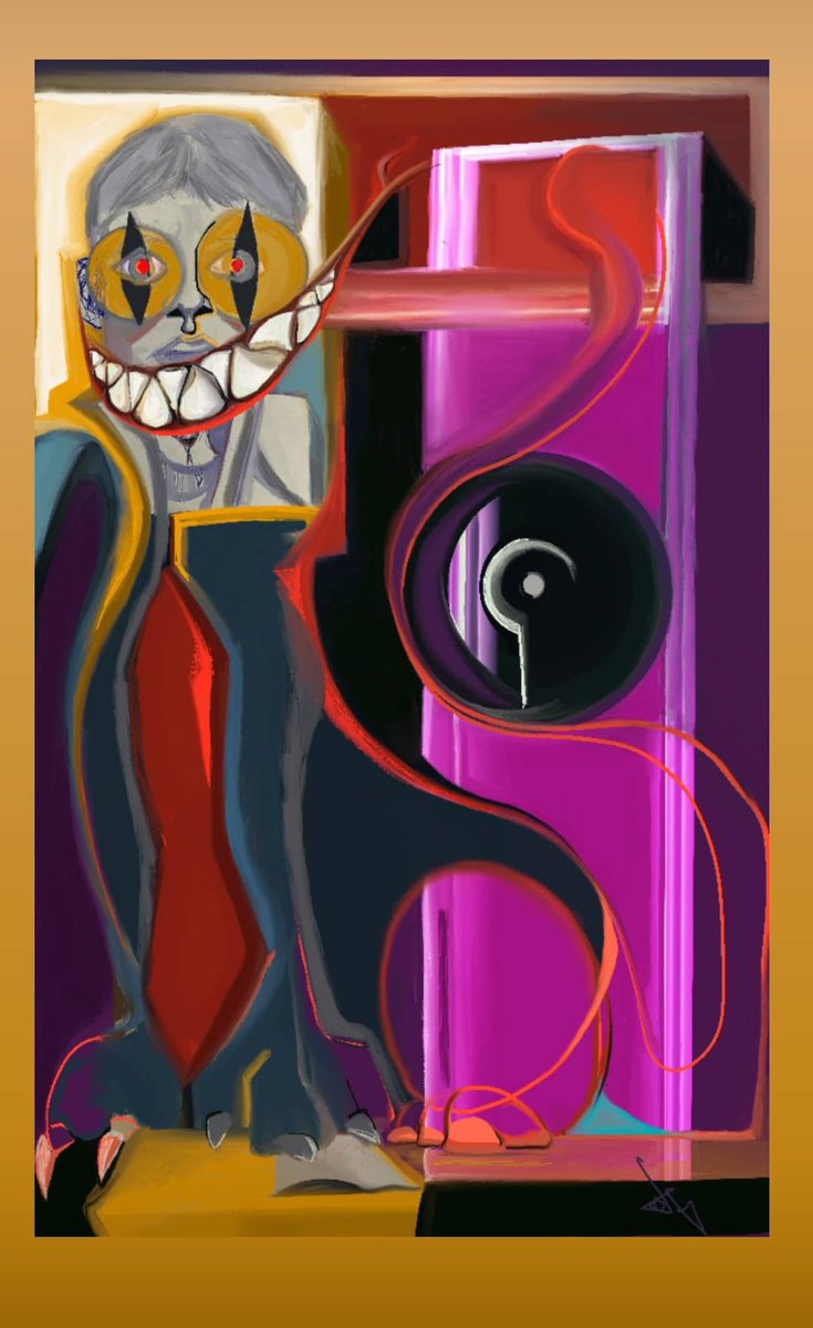 arista2099's tweet photo. COMPLET VIEW IN HISTORY.Artist Arist2099. Alice series. Title Behind the teeth and gums. Own version of the Cheshire Cat from Alice in Wonderland
#arista2099conceptart #digitalpainter
#nft #nftscollector
#painters #aliceinwonderland #newexpressionism #cubism #picasso #art
#sales https://t.co/zygQj3Si71
