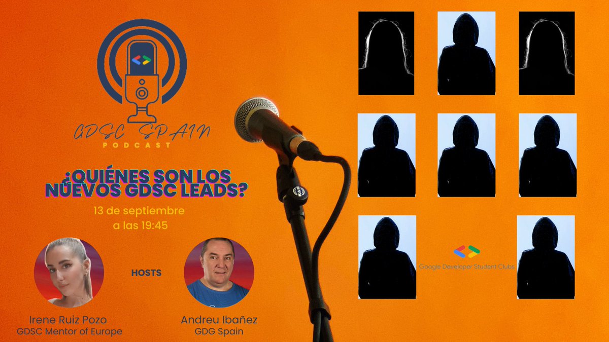 DscSpain's tweet photo. Tomorrow we will start the new season of the GDSC Spain Podcast, we will introduce you to eight of the fifteen new GDSC Leads that we have in Spain. Who are they and what will they contribute to the community?
https://t.co/9bobpz5RZz

@GoogleDevEurope @EricaKHanson @GDG_ES https://t.co/bnWpHwpgZd