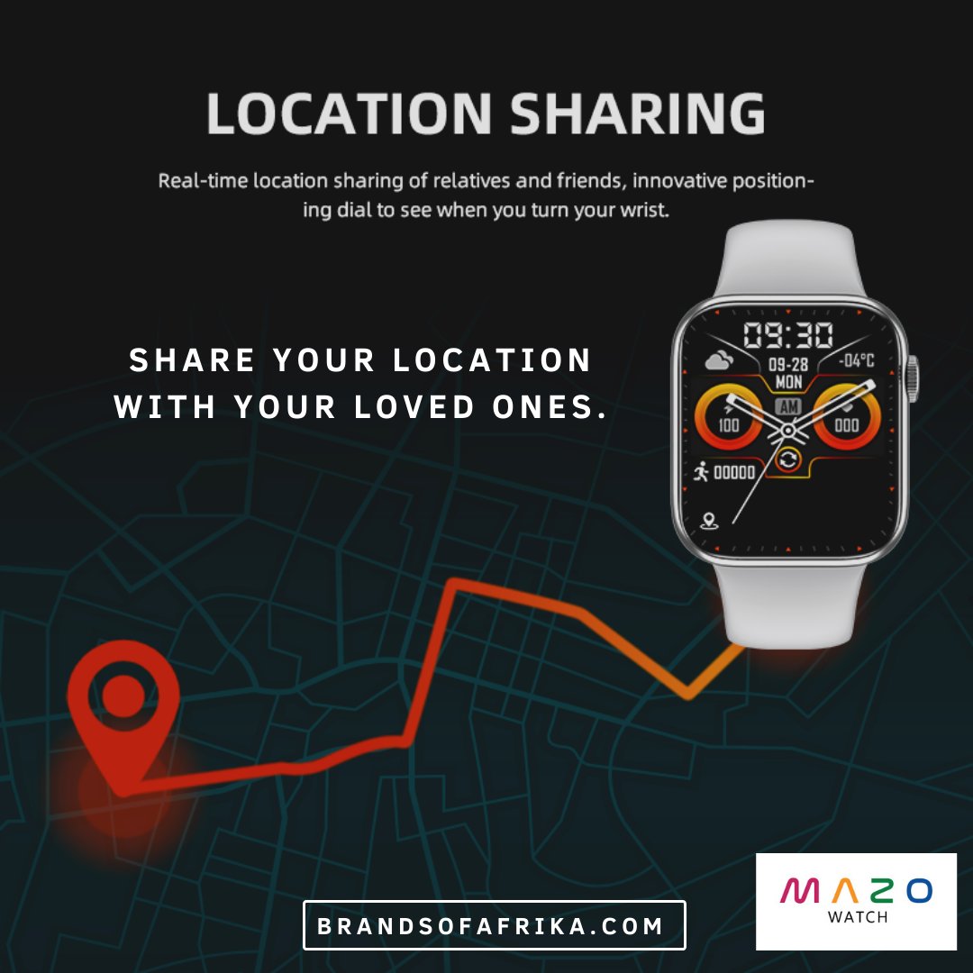 MaZoWatch's tweet image. Share your location with a @MaZoWatch Smartwatch. 

Only two colours are available (Pink &amp;amp; Light Grey).

Available on brandsofafrika.com for only R1499 with free delivery nationwide by @BrimaLogistics
#MaZoWatch