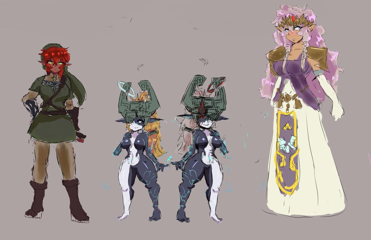 DivineAngelFate's tweet image. Hey! Hey listen!
((Fun Zelda inspired piece, art by Mavis also the owner of the red haired elf @funstuffuwu also featuring @GoodGirlChole with the pink hair))