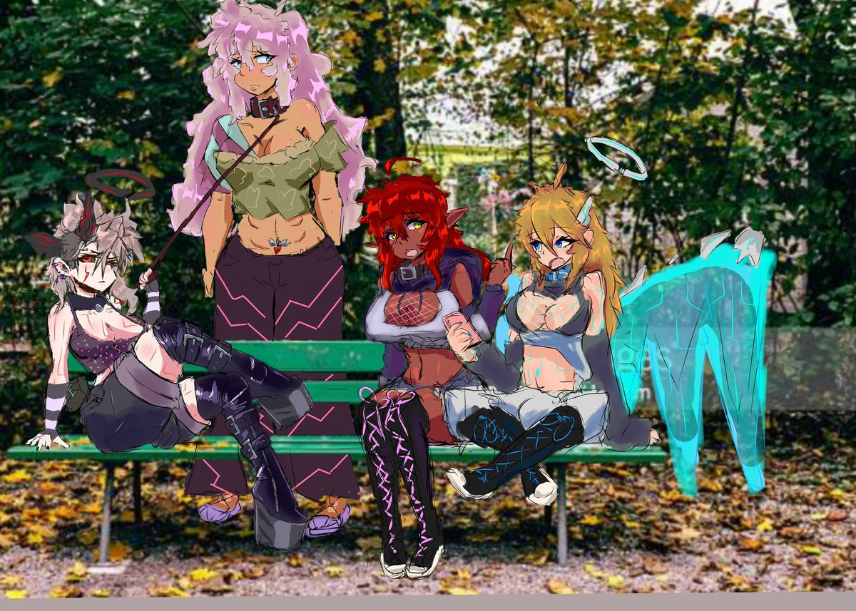 DivineAngelFate's tweet image. Siri and Viri just enjoying a double date with their girlfriends (( featuring @funstuffuwu and @GoodGirlChole ))