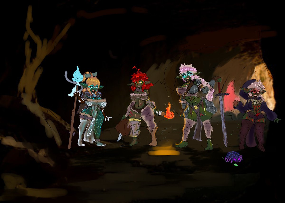 DivineAngelFate's tweet image. ((Nothing much to say just goblins art by @funstuffuwu also starring @GoodGirlChole ))