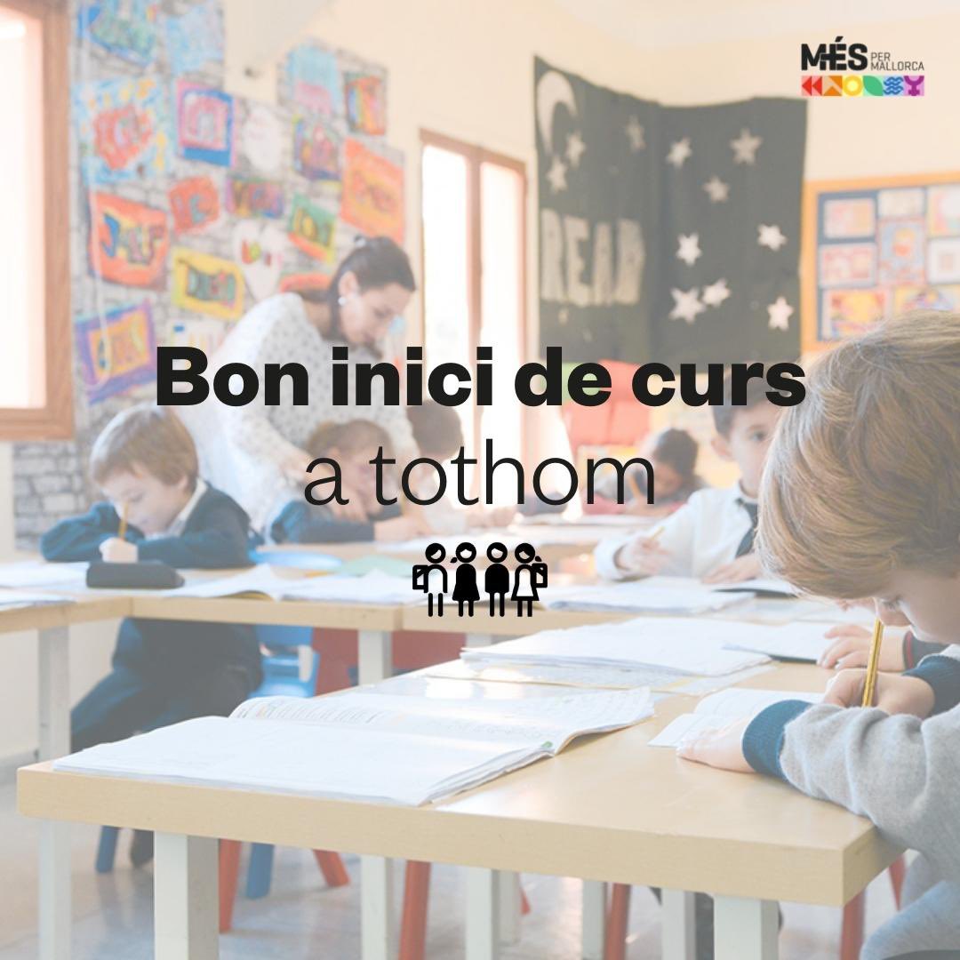 MESperMallorca's tweet photo. 🎓🖍📚 A tota la comunitat educativa, a tot l’alumnat, i a totes les famílies, bon inici de curs i ànims per afrontar els nous reptes!
🙏💚👏 Moltes gràcies a totes i tots els que feis possible que avui sigui un dia ple d’il•lusió. https://t.co/RwP5Wvgehz
