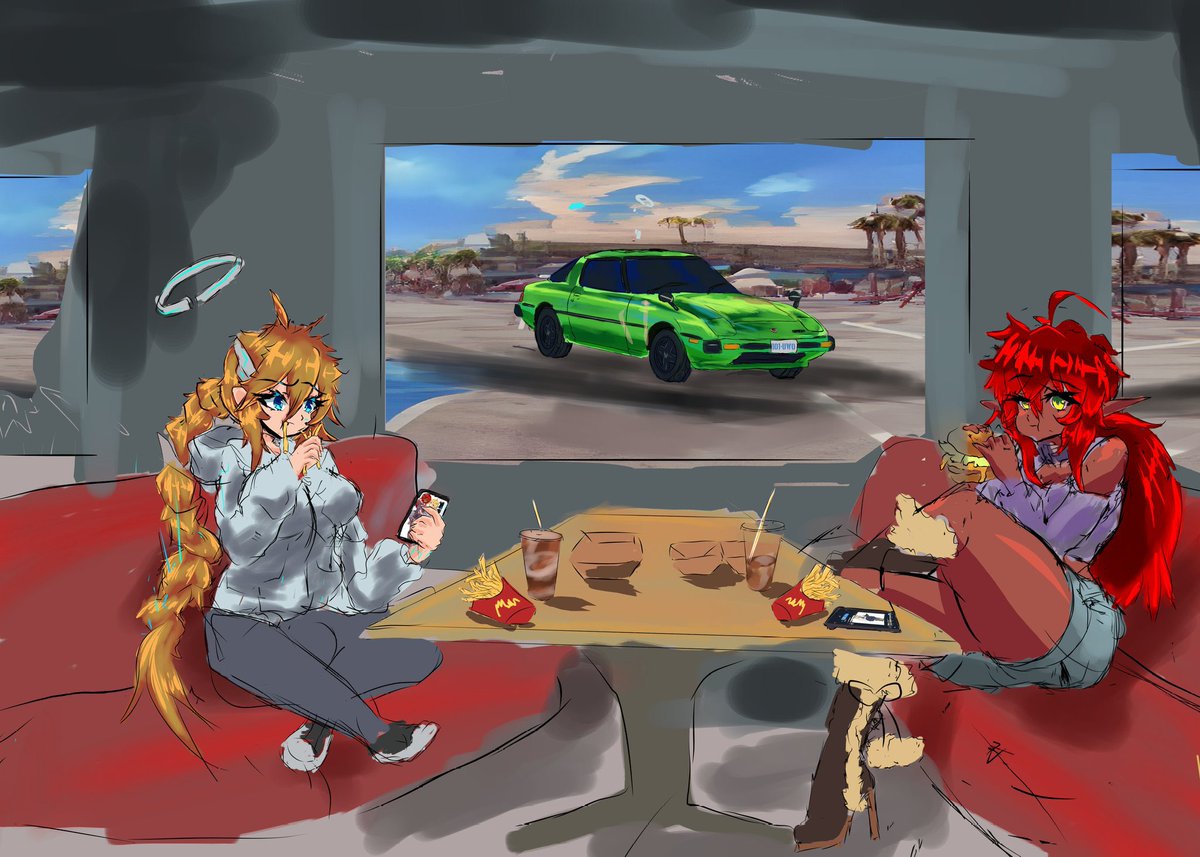 DivineAngelFate's tweet image. Just stopped for a bite to eat 🍔 🍟 ((@funstuffuwu artist))