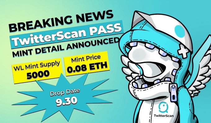 ✨Hey! I found a super valuable project - TwitterScan PASS NF 🔹Mint time: September 30th 🔹Still have access<a href="/tag/newprofilepic"class="tags"><span>#newprofilepic</span></a>