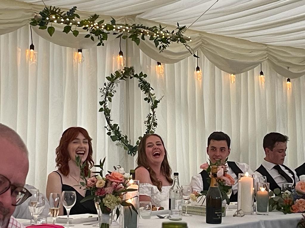 lizapodd's tweet photo. Resting after a fabulous weekend celebrating Olivia and Laurence's wedding, they are a very happy couple! https://t.co/N0JFQnJ7dy