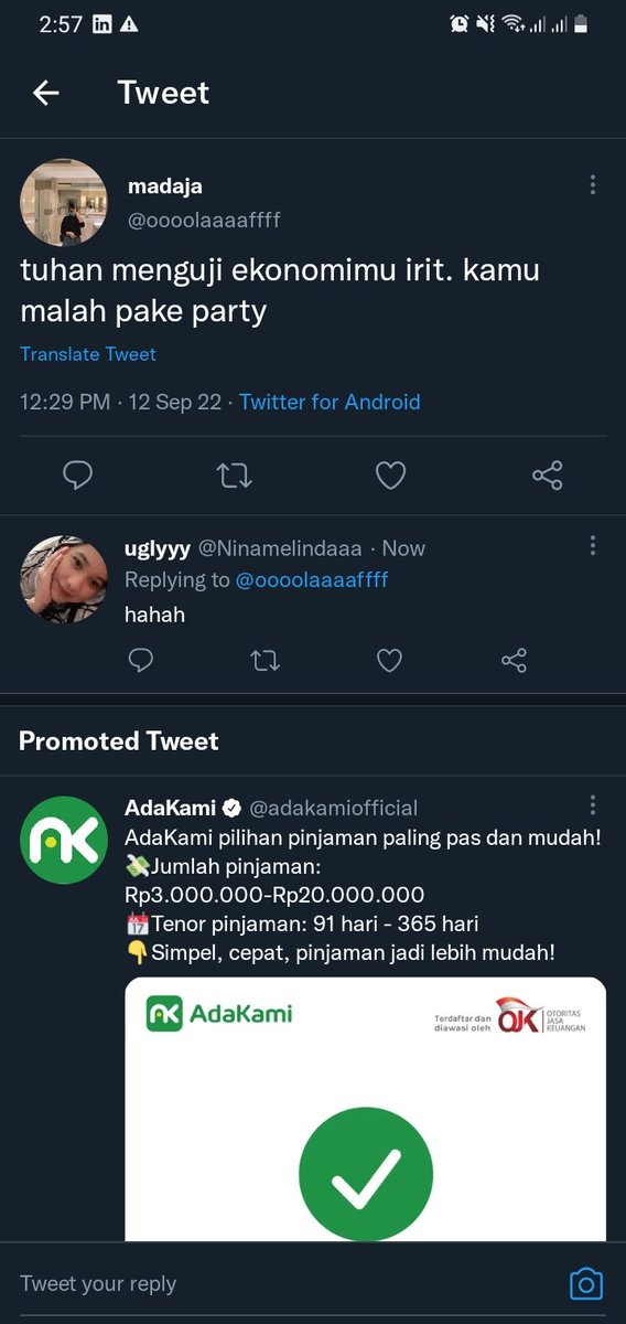 Ninamelindaaa's tweet photo. @oooolaaaaffff pas bngt lagi nih muncul https://t.co/AXuYAHa8ko