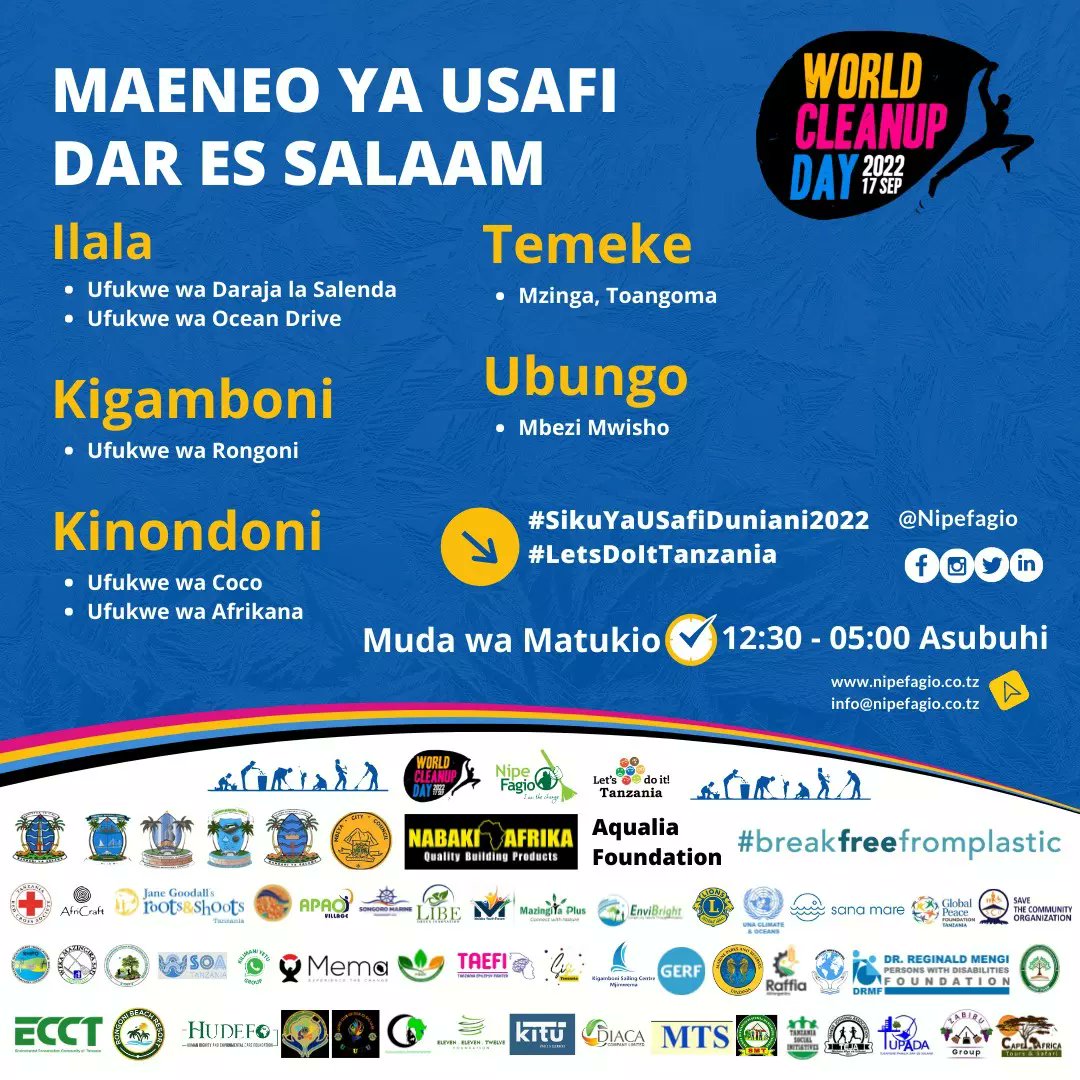 desymallya's tweet photo. #WorldCleanupDay2022 
Ni Jumamosi hii ya Tarehe 17/08/2022 Popote ulipo unaweza kushiriki. 

Let's Do It Tanzania 
#LDI #WCD22 https://t.co/sepbCpOK7J