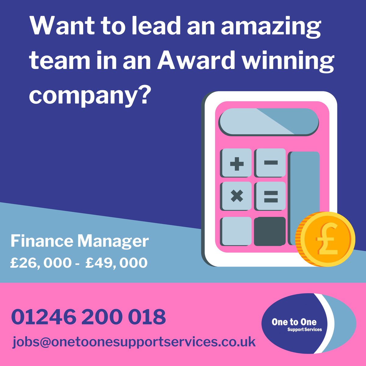 OneToOneSupport's tweet image. Do you have a passion for accountancy, payroll and financial management?

We are now hiring a new Finance Manager to join our office team near Chesterfield.
- £26,000 - £49,000 per annum

To find out more about this role please contact 01246 200 018, Email or PM us today!