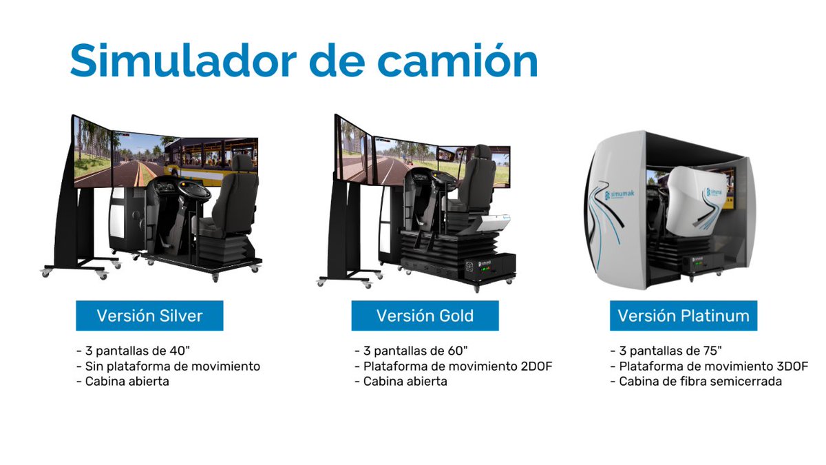 Nuestro producto estrella, #SIMESTRUCK, es un #simulador de camiones y buses diseñado con la experiencia de más de una década escuchando a los diferentes tipos de empresas que han confiado en #Simumak. Por eso es un equipo altamente configurable disponible en distintas versiones.