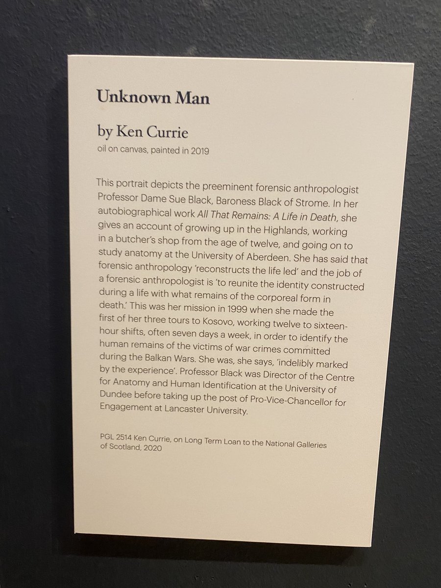 MyNameIsSleepy's tweet photo. I visited the Portrait Gallery in Edinburgh this past weekend and saw this amazing painiting of Sue Black, so decided it was a good time to read this again. It’s a fascinating look at (life and) death. https://t.co/drBa7NCurc