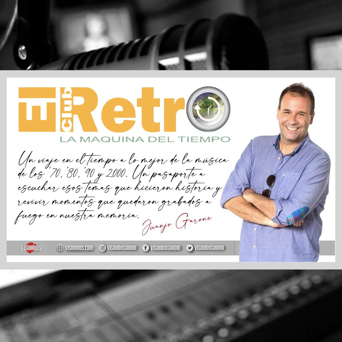 VisonidosRadio's tweet photo. 🌐 https://t.co/cAi0WEcheL 👈
🔈 #ElClubRetro a las 🕝 8.30 hs con Juanjo Garone
👉 Arranca la semana con la mejor #Música de los ’70, ’80, ’90 y 2000 👈
▶️ Dale Play a tu #Radio 📻

#VisonidosRadio #Music #BuenosAires #Argentina #JuanjoGarone #BuenDiaLunes https://t.co/HacHmsJUDg