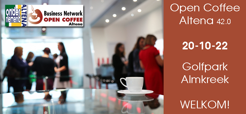 SAVE THE DATE!
20-10-22 netwerken met Open Coffee Altena 42.0 bij Golfpark Almkreek!

Aanmelden via info@OndernemendAltena.nl

Meer info via OndernemendAltena.nl