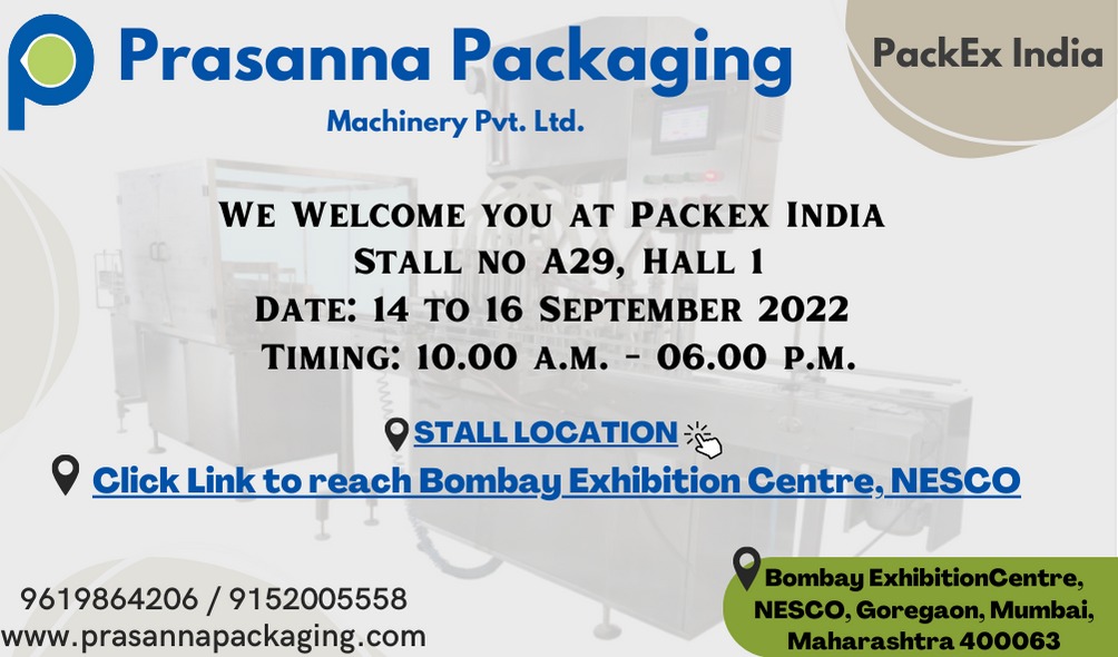 PPMPLThane's tweet photo. We will be pleased to host you at our booth and provide you with the latest trends and technologies in the Packaging Automation / equipment industry. https://t.co/H4LjprAanH