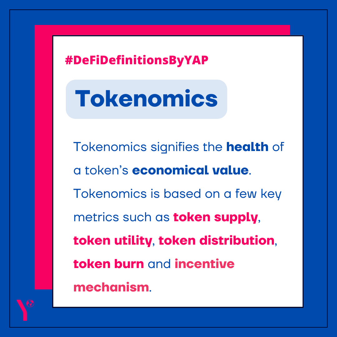 YAPGlobalTeam's tweet photo. What is Tokenomics and how does it work?
In this weekโs #DeFiDefinitionsByYAP ๐, @lauren_bukoskey explains what Tokenomics is in the 35th edition of our weekly newsletter, The Context ๐
Read the full newsletter here: https://t.co/XJr3hP2I6L https://t.co/0KxQSjCgJC